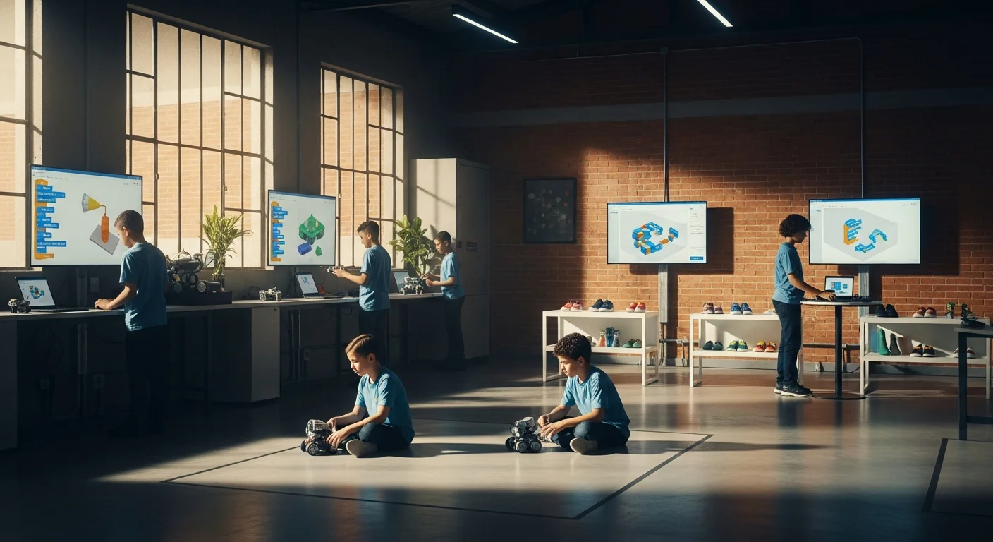 Bibi ensina IA para crianças. A fábrica virou escola.