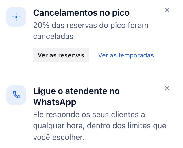 O aviso de cancelamentos no pico, no celular.