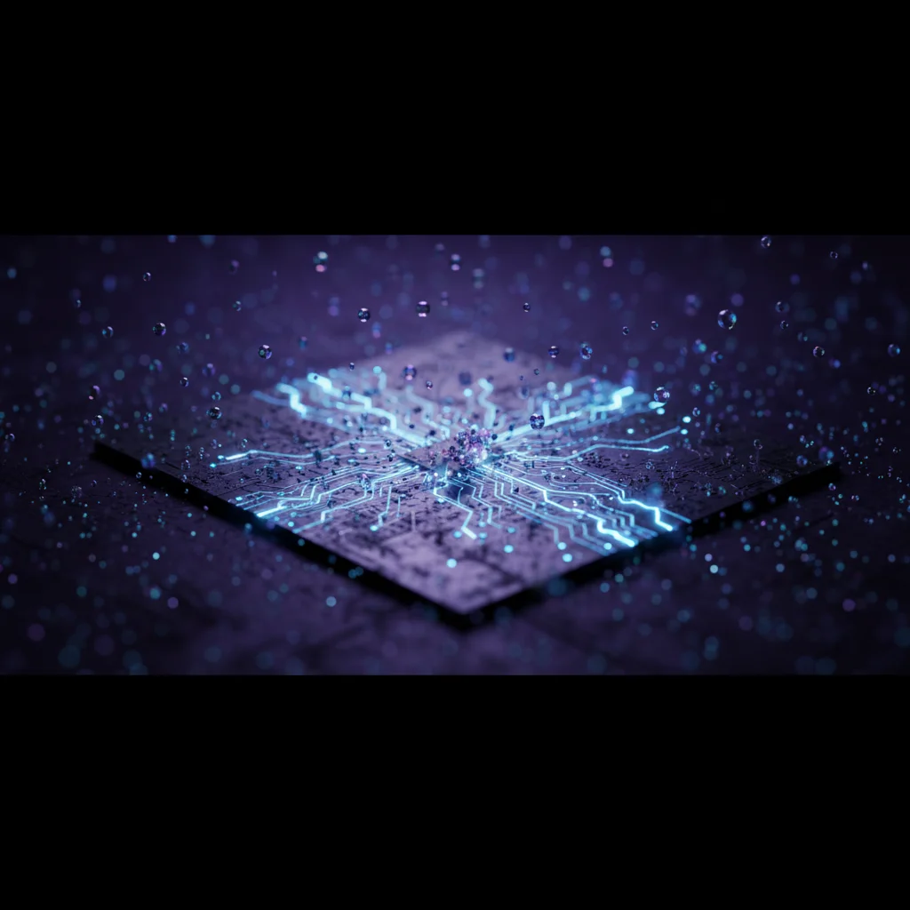 Professional photograph of a modern Brazilian office with diverse team collaborating around a digital dashboard, natural lighting, 16:9 aspect ratio, corporate yet approachable atmosphere, Sao Paulo skyline visible through windows, primary colors blue and