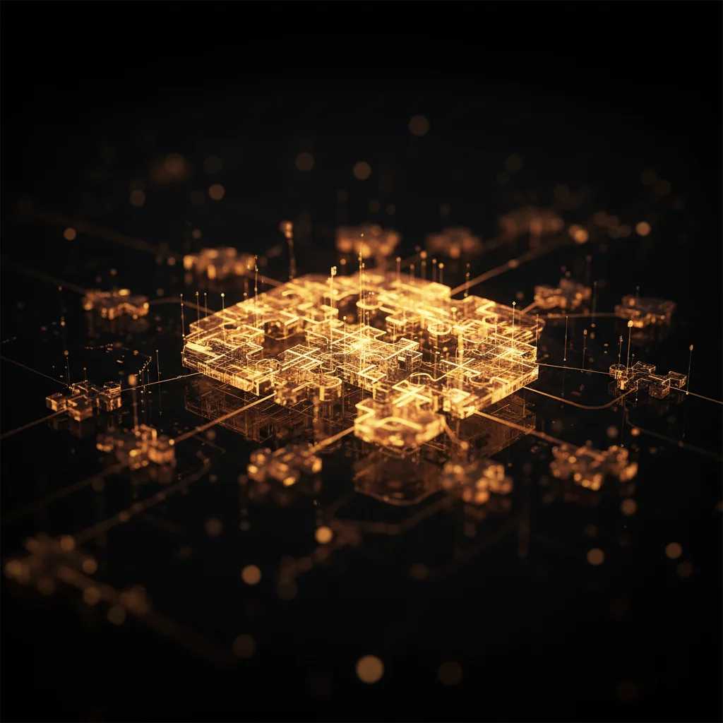 A high-quality, professional photographic image in a 16:9 aspect ratio. The scene features a modern, clean office environment. In the foreground, a diverse business professional (e.g., a woman in her 30s, mixed ethnicity, smiling confidently) is looking a