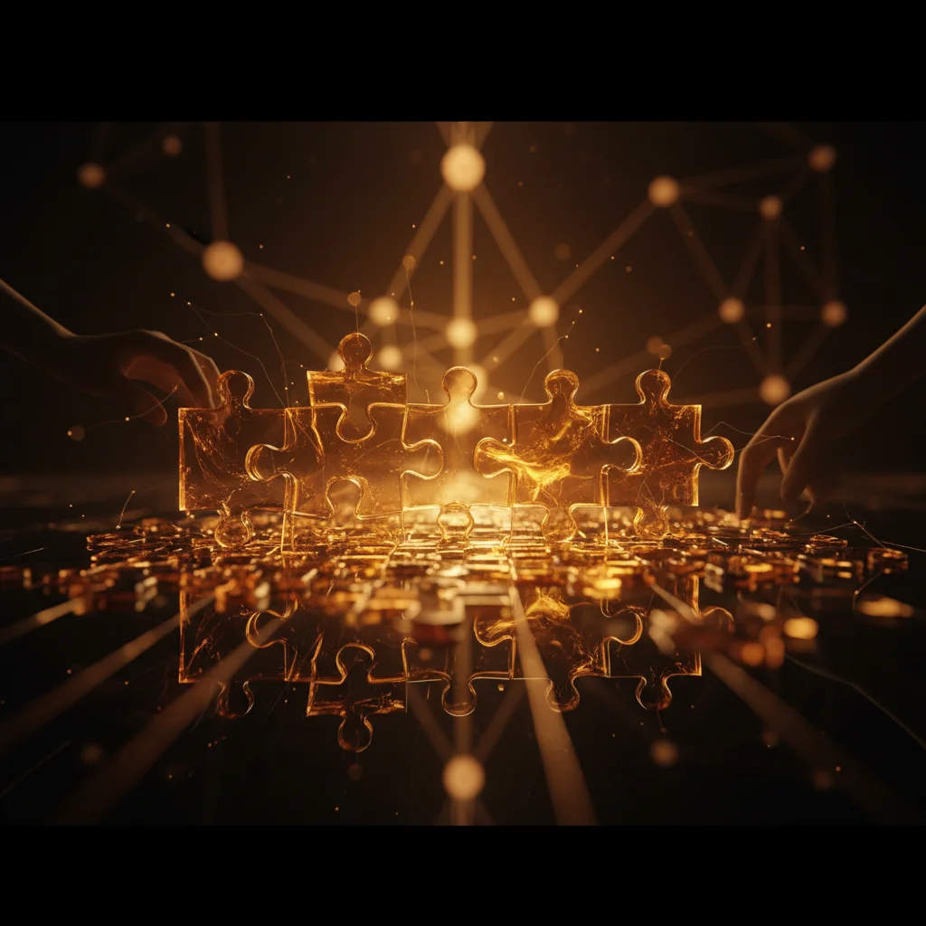 Uma representação visual abstrata e profissional de um agente de IA generativa operando. A imagem deve mostrar um smartphone com o ícone do WhatsApp em destaque, de onde emanam linhas de dados coloridas (azul, verde, roxo) que se conectam a um servidor es